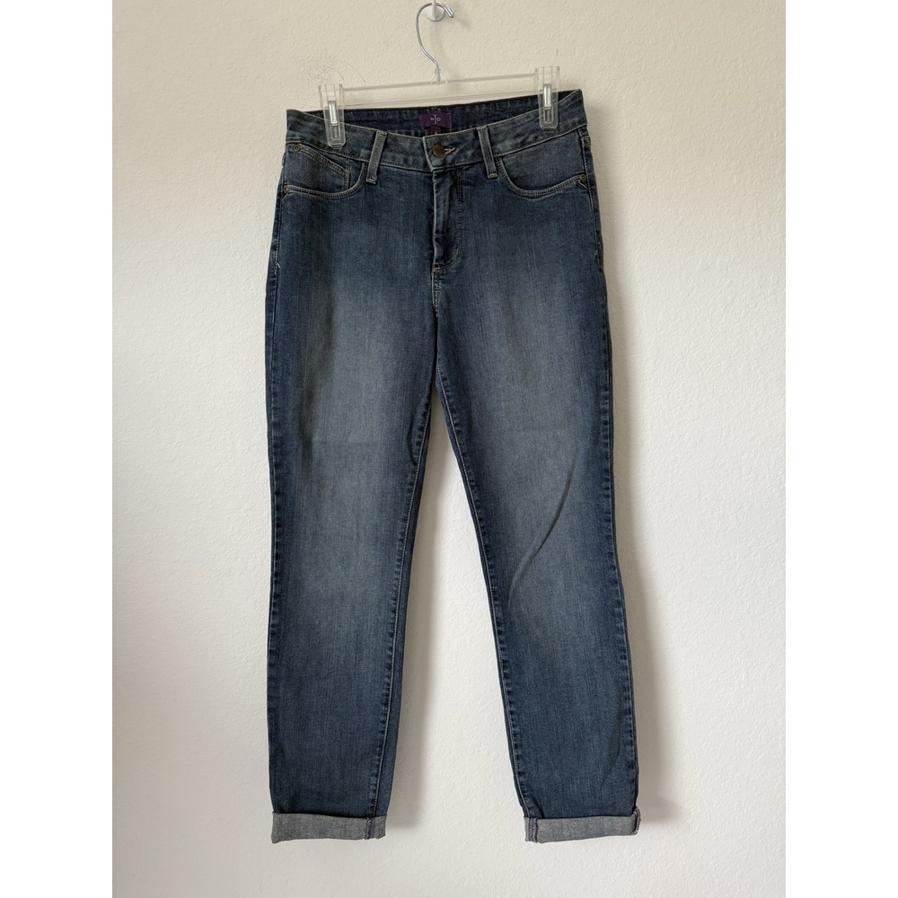 NYDJ Dark Wash Super Skinny Jeans size 6 Straight Fit Ankle Fold